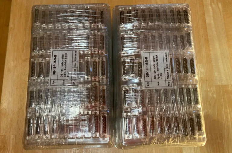 Trays of DB-19 connectors