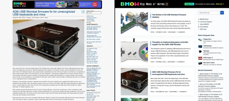 side by side comparison of old and new home page